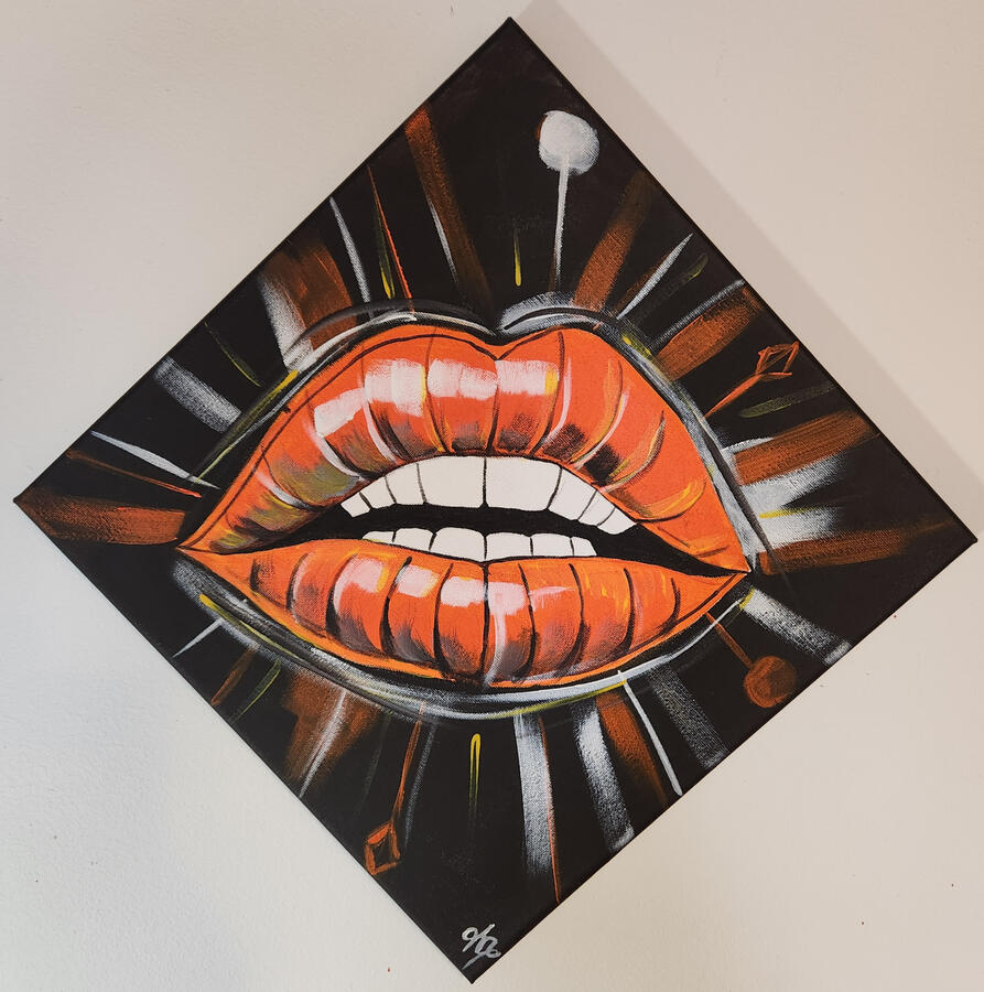 couleur, art, bouche coloré, peinture toile, artiste, femme