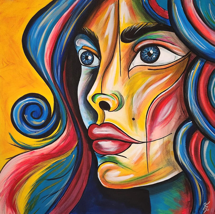 femme, acrilyque, couleur, forme, art, peinture, toile, oeuvre, artiste,laval, feminin